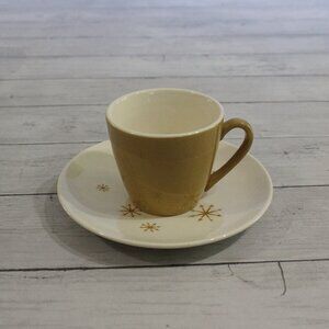 Royal China Ironstone Retro Mod Star Glow Coffee Cup Saucer Plate